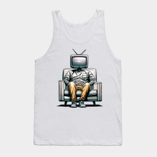 Tv Head With Galaxy Inside Tank Top